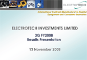 3Q FY2008 Results Presentation